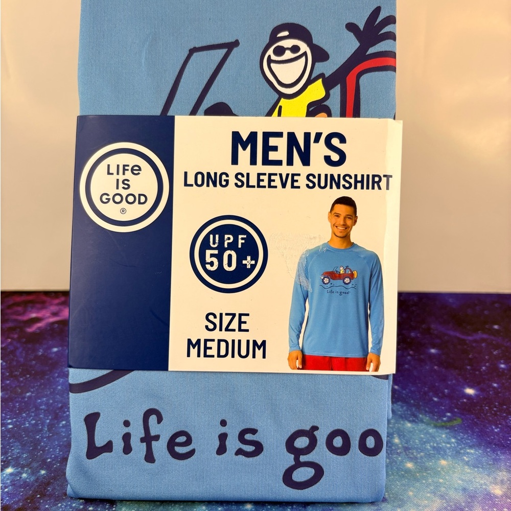 Life Is Good Men's Light Blue Long Sleeve Tee